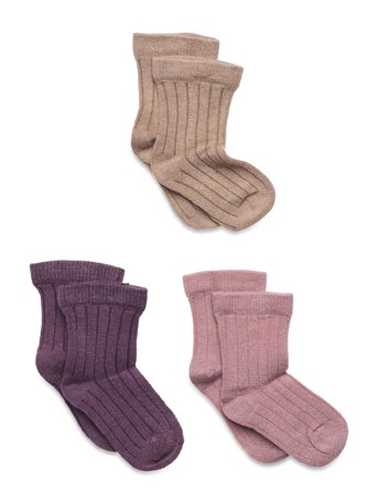 Minymo | Wool Socks - Rib 3-Pack | 15 8