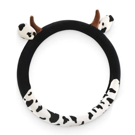 Cow Steering Wheel Cover Ratbeskytter SORT