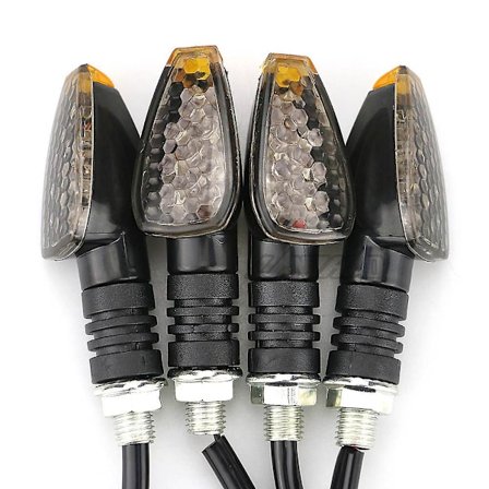 4 stk/sett Universal Motorsykkel Led Blinklys Lang Kort Blink S