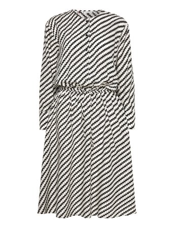 Zigzag Waisted Midi Dress Dresses Summer Dresses Svart Tommy Hilfiger*Betinget Tilbud