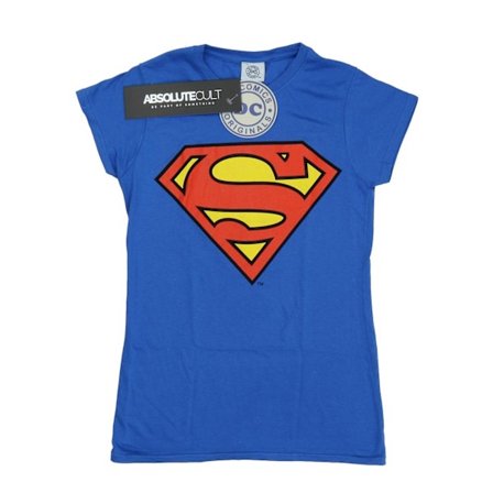 DC Comics Dam/Kvinnor Superman Logo Bomull T-shirt XS Royal B