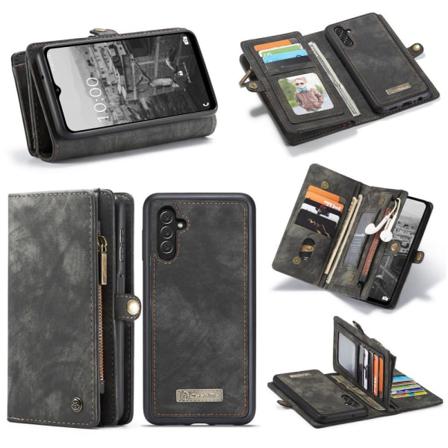 CASEME Samsung Galaxy A13 5G / A04s 4G Retro läder plånboksfodral - Svart Svart
