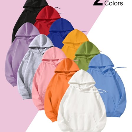 Satunnainen 2 kpl Naisten hupullinen collegepaita pitkähihainen pusero taskuilla