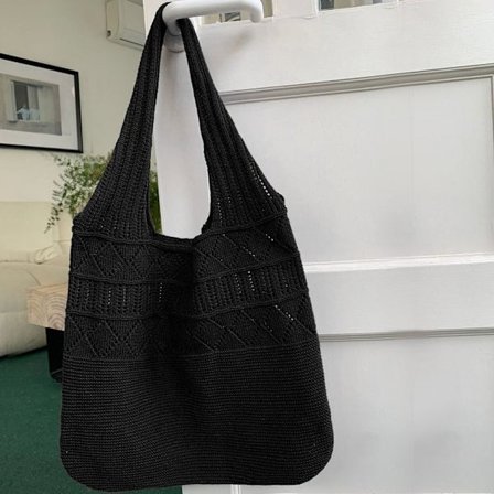 Damaxelväskor Virkad väska SVART - spot sales