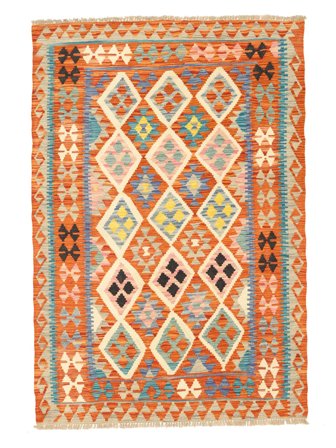 Tejida A Mano Kilim Afghan Old Style Alfombra 127X188 De Lana Pequeño