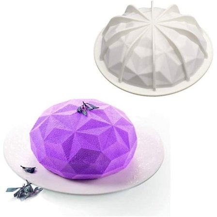 Diamantformet silikonekageform med dessertspatel til chokolademousse