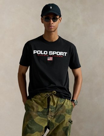 Polo Ralph Lauren Classic Fit Polo Sport Jersey T-Shirt - Black - M