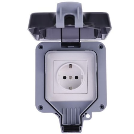 IP66 Utendørs Veggkontakt Stikkontakt Hagestikkontakt Utendørsstikkontakt Utenpåliggende DE