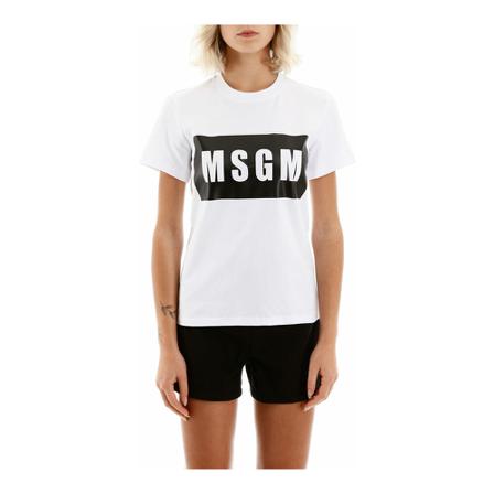 Msgm, T-Shirts Wit, Dames, Maat:M,Cotton,print