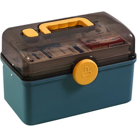 Låsbar medisinboks, medisin oppbevaringsboks, låsbar oppbevaringsboks, medisin oppbevaring multifunksjonell oppbevaringsboks