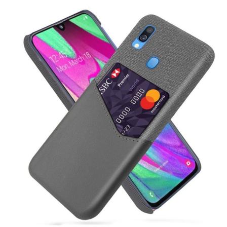 Bofink Samsung Galaxy A40 Card Kuoret - Harmaa Silver grey