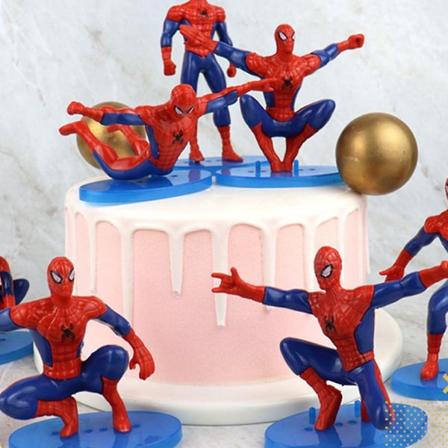 7st Spider-man-figurer Superhjälte Actionfigurer Set Tema Superhjälte Bordsdekor Födelsedagsfesttillbehör Tårta Toppers Festdekoration00
