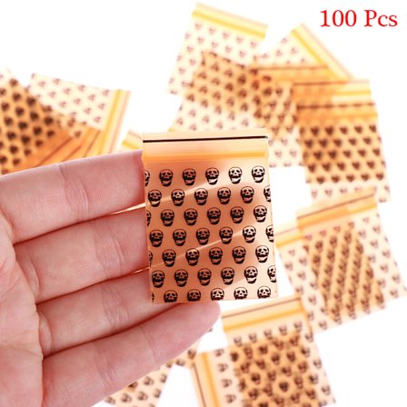 100 kpl pieniä pusseja 1,97" X 1,38" Mini Zip Lock Poly Designer