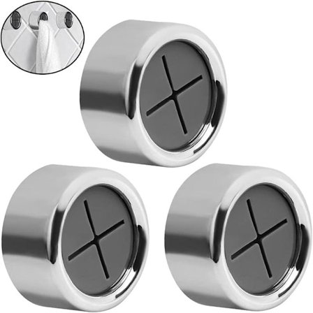 4 stk. Selvklæbende Rund Håndklædeholder, Selvklæbende Håndklædekroge Rund Vægmonteret Krog Tekøkkenhåndklædeholder til Badeværelse, Køkken og Hjem