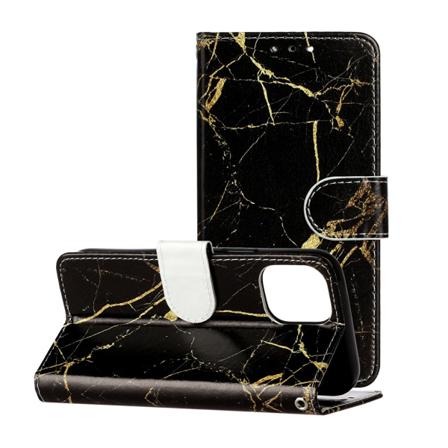 Plånboksfodral Svart Marmor Till Iphone 12