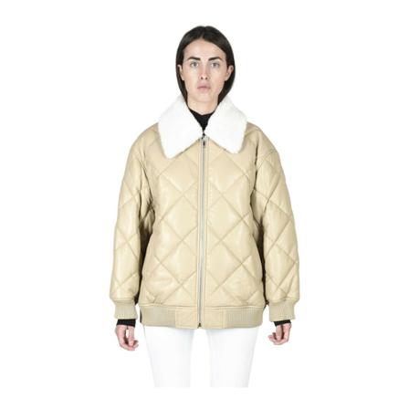 Stand Studio, Faux Fur & Shearling Jackets Beige, Dames, Maat:S