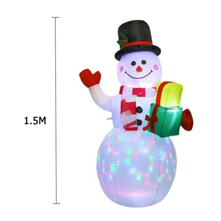 1,5m Giant Uppblåsbar Snögubbe LED Glödande 1,8m Navidad Uppblåsbar Jultomten Jul Fest Dekorationer