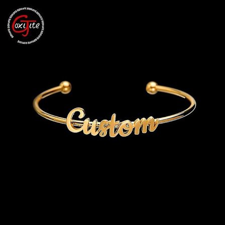 Goxijite Personligt Namn Armband Kvinnor Rostfritt Stål Manschett