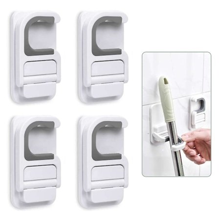 4 kpl Luuta Moppi Pidike Itsekiinnittyvä Harja Pidike Super Liukumaton Moppi Pidike Seinälle Asennettu Ei Poraamista Puutarhatyökalu