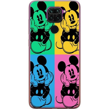 Kompatibelt Mobilskal till Xiaomi Xiaomi Redmi Note 9 Mickey Mouse popkonst affisch färgglad Disney retroserie tecknad ikonisk figur Andy Warhol-stil
