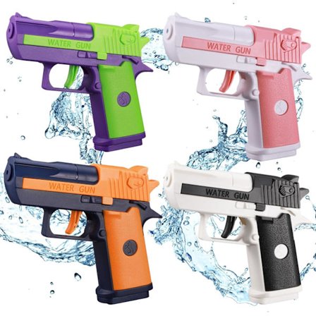 4-pak Vandpistoler til Børn, Lille Vandpistol til Børn, Sjov Vandpistol Ideel til Svømning Legetøj til Børn 3-10, Lækagesikker Vandsprøjte Vandlege
