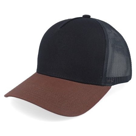 Equip - Marrón trucker Gorra - Blank Black/Brown A-frame Trucker @ Hatstore