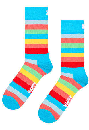 Happy Socks Stripe Sock Strumpor Unisex Blå 41-46