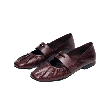 Alohas Bargo Burgundy Leather Ballet Flats Loafers Dam Röd 37