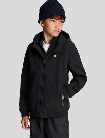Lyle & Scott Softshell Hooded Jacket - Black - 134-140
