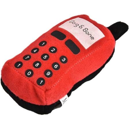 Tuggleksak för husdjurshund, interaktiv tuggleksak i form av mobiltelefon för valp, kattunge, husdjursbutik, hushåll (röd)