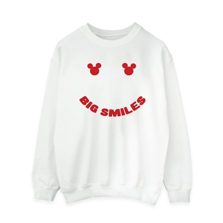 Disney Dam/Kvinnor Mickey Mouse Big Smile Sweatshirt XXL Vit