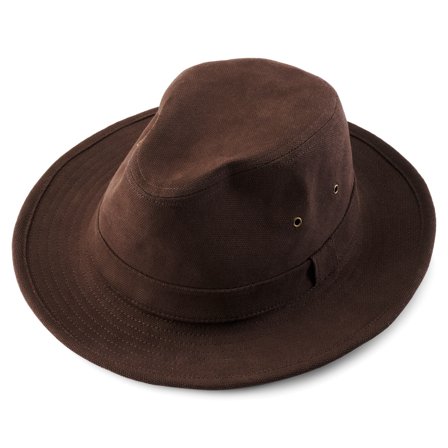 Lacuna | Cappello Fedora in denim marrone for Men