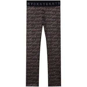 Kids - DKNY Black All Over Print Branded Leggings - Bottoms - 6 years - Black