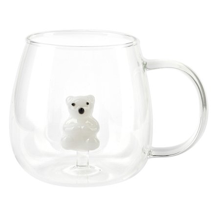 PETER BEAR Lasimuki 400ml Söpöllä Karhuhahmolla Läpinäkyvässä Muotoilussa