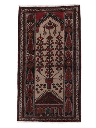 Koberec Orientální Beluch 100X183 Černá/Hnědá (Vlna, Persie/Írán)