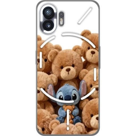 Kompatibel Mobilcover til Nothing Nothing Phone (2) Sød og sikker illustration med Stitch omgivet af bamser, der skaber en varm og legende følelse f
