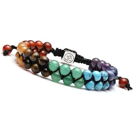7 Chakra Reiki Healing Kristall Ädelsten Yoga Sten Pärlor Flätad Armband Acsergery Present
