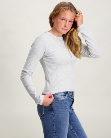 Kids ONLY KOGBINA LIFE L/S O-NECK TOP Gris Hauts et chemisiers Fille - Kids Brand Store