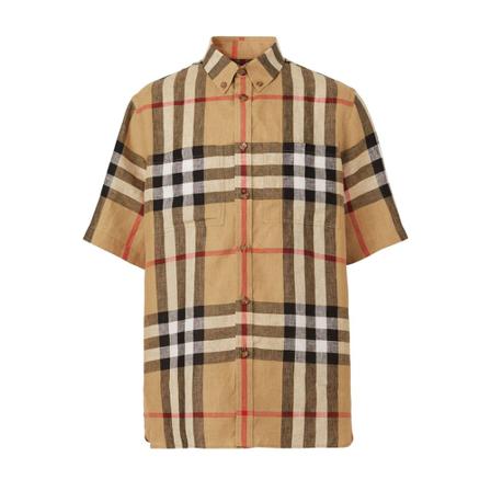 Burberry checked short-sleeve shirt inbo, Herre Skjorter