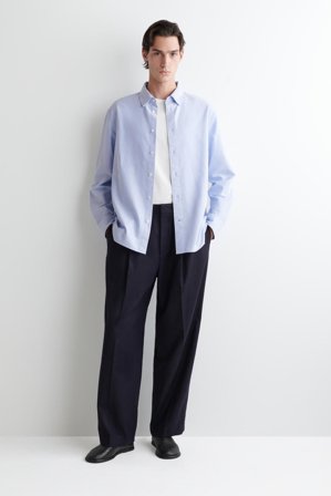 COS Homme Chemise Oxford En Coton in Bleu