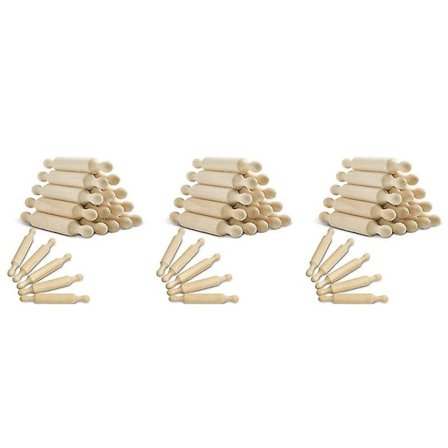 45 st Mini Kavelrullar i Trä, 6 Tum Långa, Små Kavelrullar i Trä för Köket