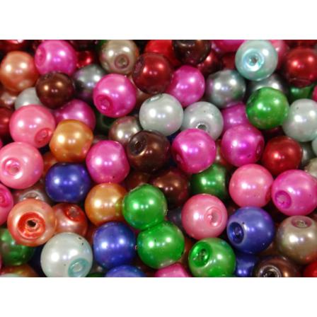 800st Vaxade Glaspärlor 6mm - Blandade Färger Flerfärgad 6 Mm
