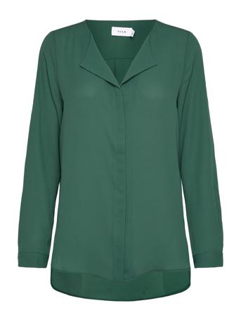 Vilucy L/S Shirt Bluse Langermet Grønn Vila*Betinget Tilbud
