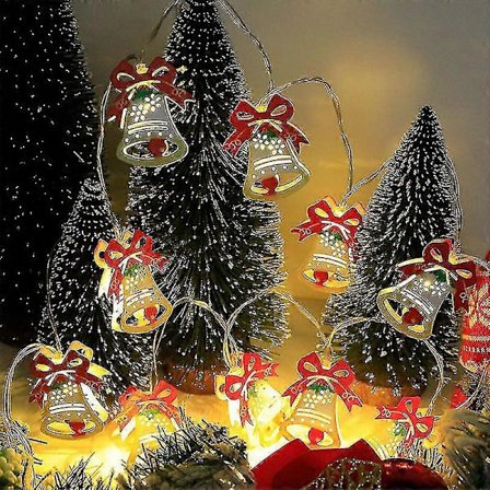 Jul LED Ljusslinga Jultomte Älg Snögubbe Jul Ornament Ljusslinga Julklocka 1.5M 10LEDS