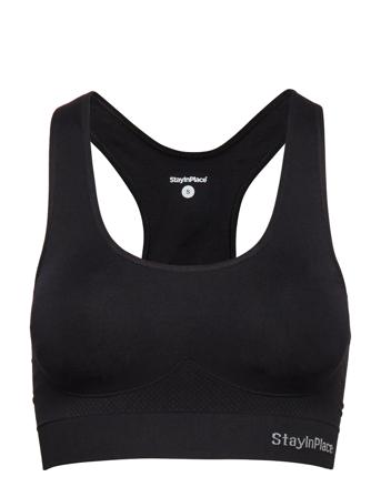 Rib Seamless Bra Lingerie Bras & Tops Sports Bras - ALL Svart Stay In Place