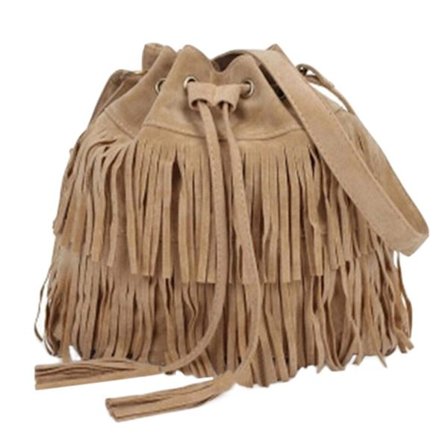 Retro Faux Suede Frynser Dusker Veske Dame Messenger Bag Ny Håndveske Skulder