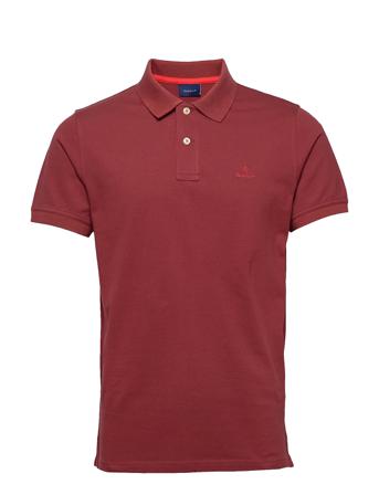Contrast Collar Pique Ss Rugger Polos Short-sleeved Röd GANT