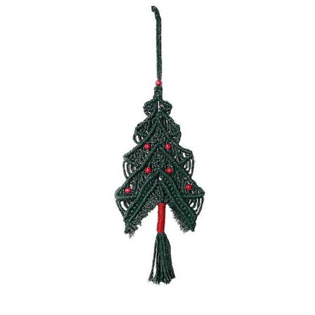 Julepynt Håndvevd juletre (grønn) (1 stk)