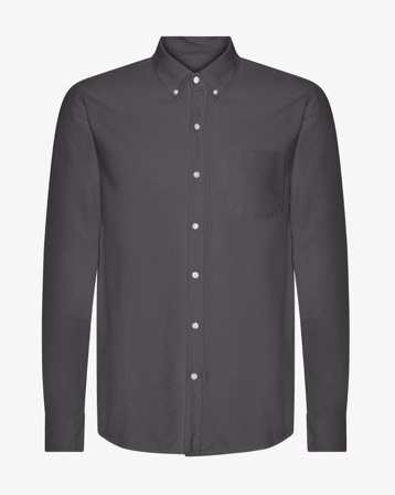 Organic Button Down Shirt - Lava Grey L