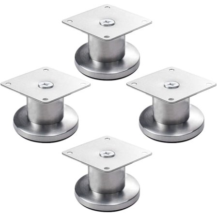 4 Justerbare Møbelben i Rustfritt Stål Sølv (3,8 cm)